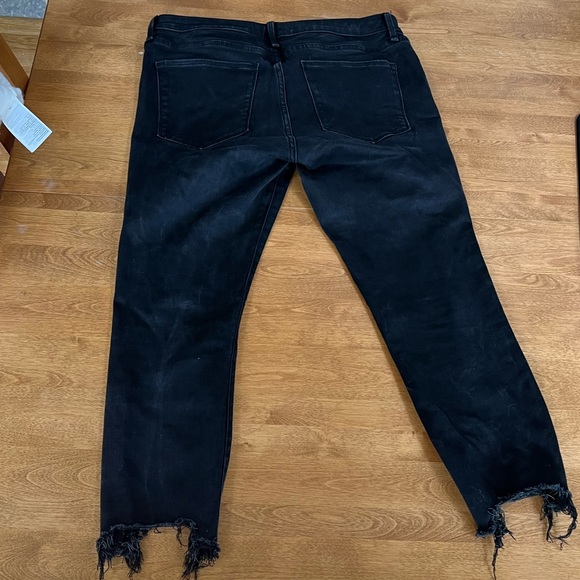 Abercrombie Black Distressed raw hem skinny jeans - Picture 2 of 4